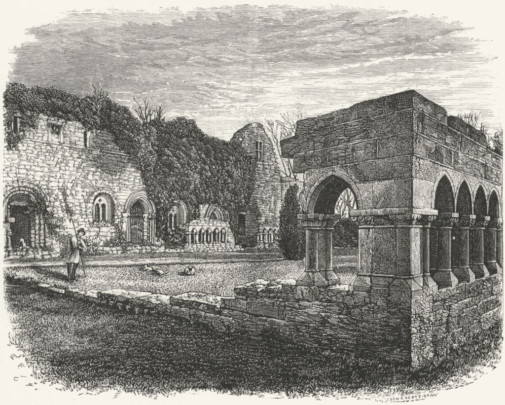 IRELAND. Cong Abbey 1888 old antique vintage print picture